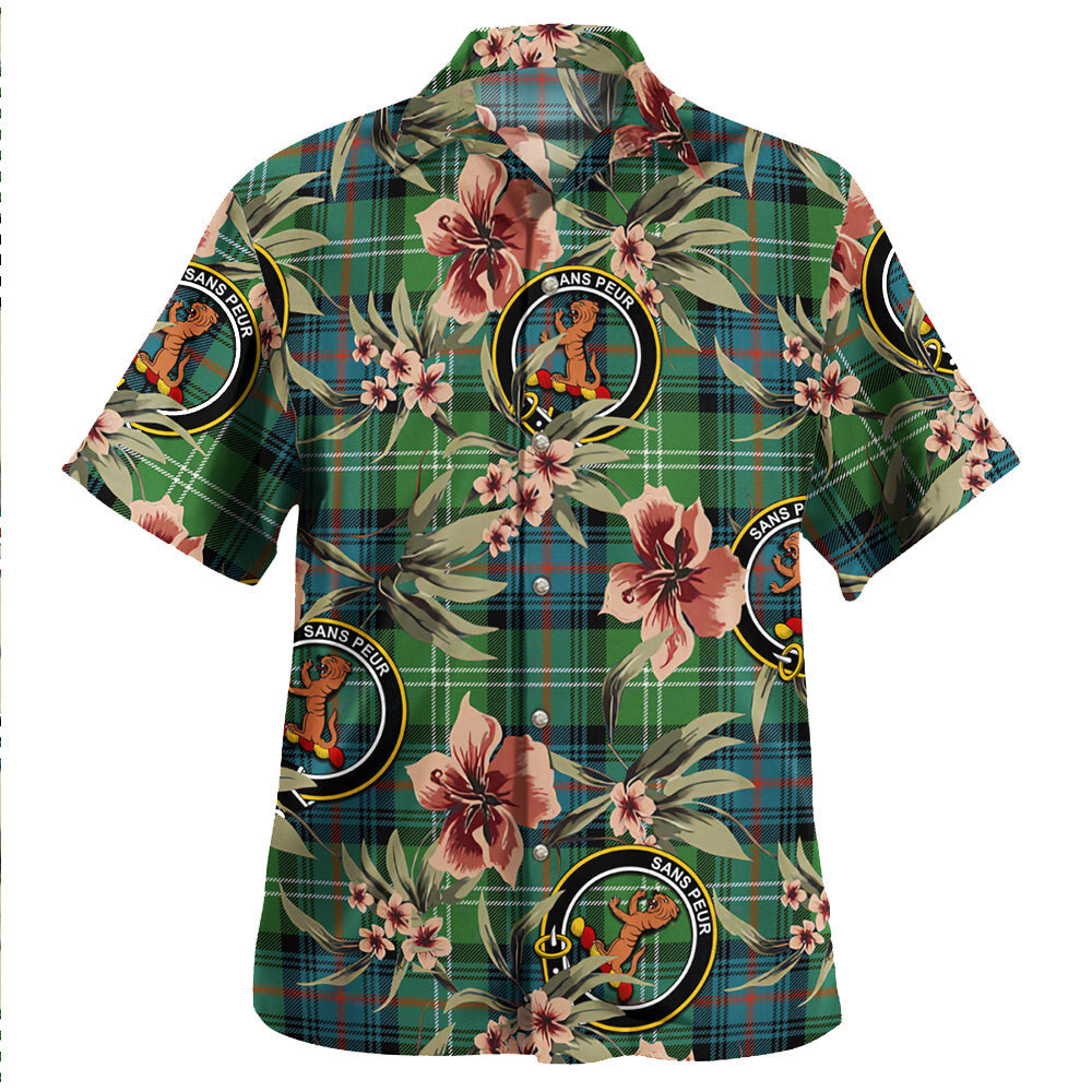 Clan Sutherland Ancient Tartan Crest Badge Aloha Hawaiian Shirt Tropical Old Style CD12 Sutherland Ancient Tartan Tartan Today   