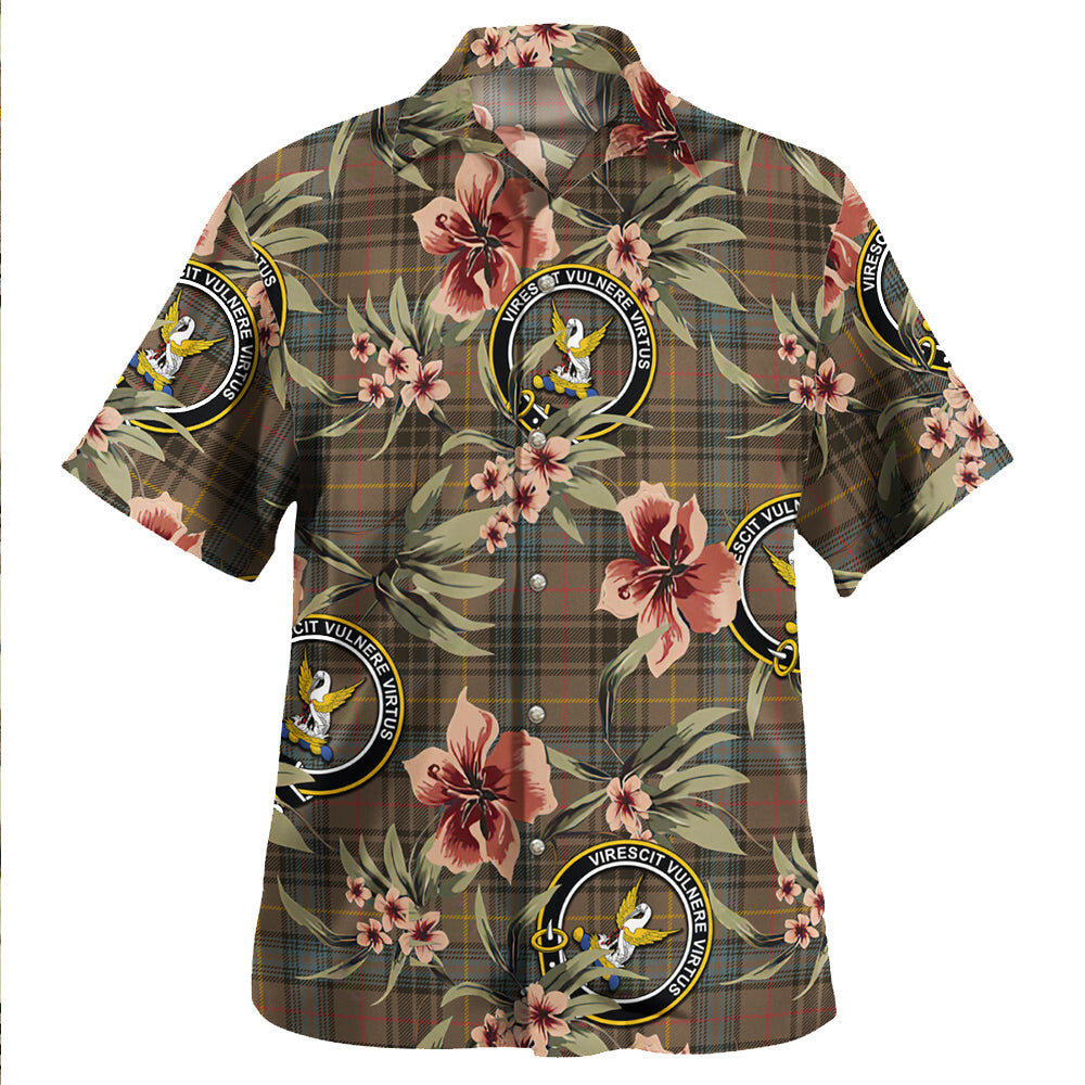 Clan Stewart Hunting Weathered Tartan Crest Badge Aloha Hawaiian Shirt Tropical Old Style HL72 Stewart Hunting Weathered Tartan Tartan Today   