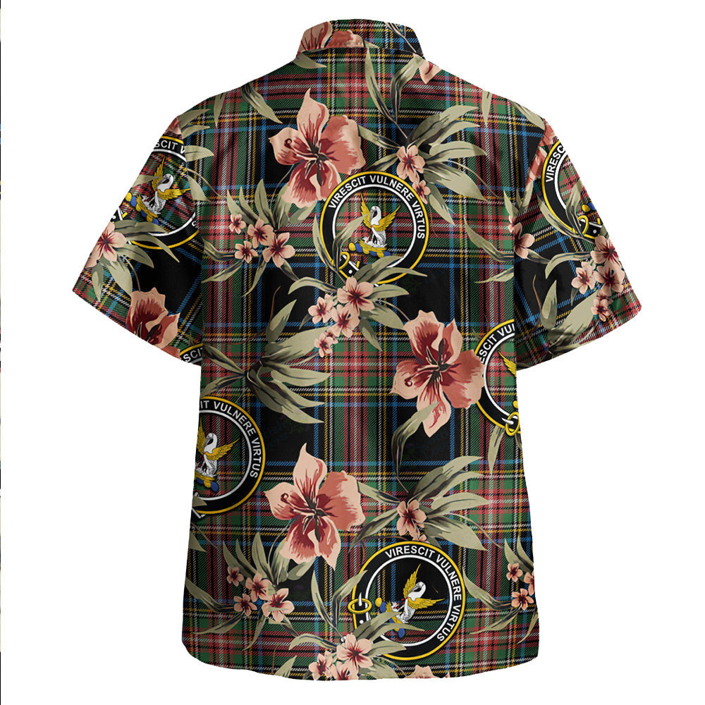 Clan Stewart Black Ancient Tartan Crest Badge Aloha Hawaiian Shirt Tropical Old Style PF28 Stewart Black Ancient Tartan Tartan Today   