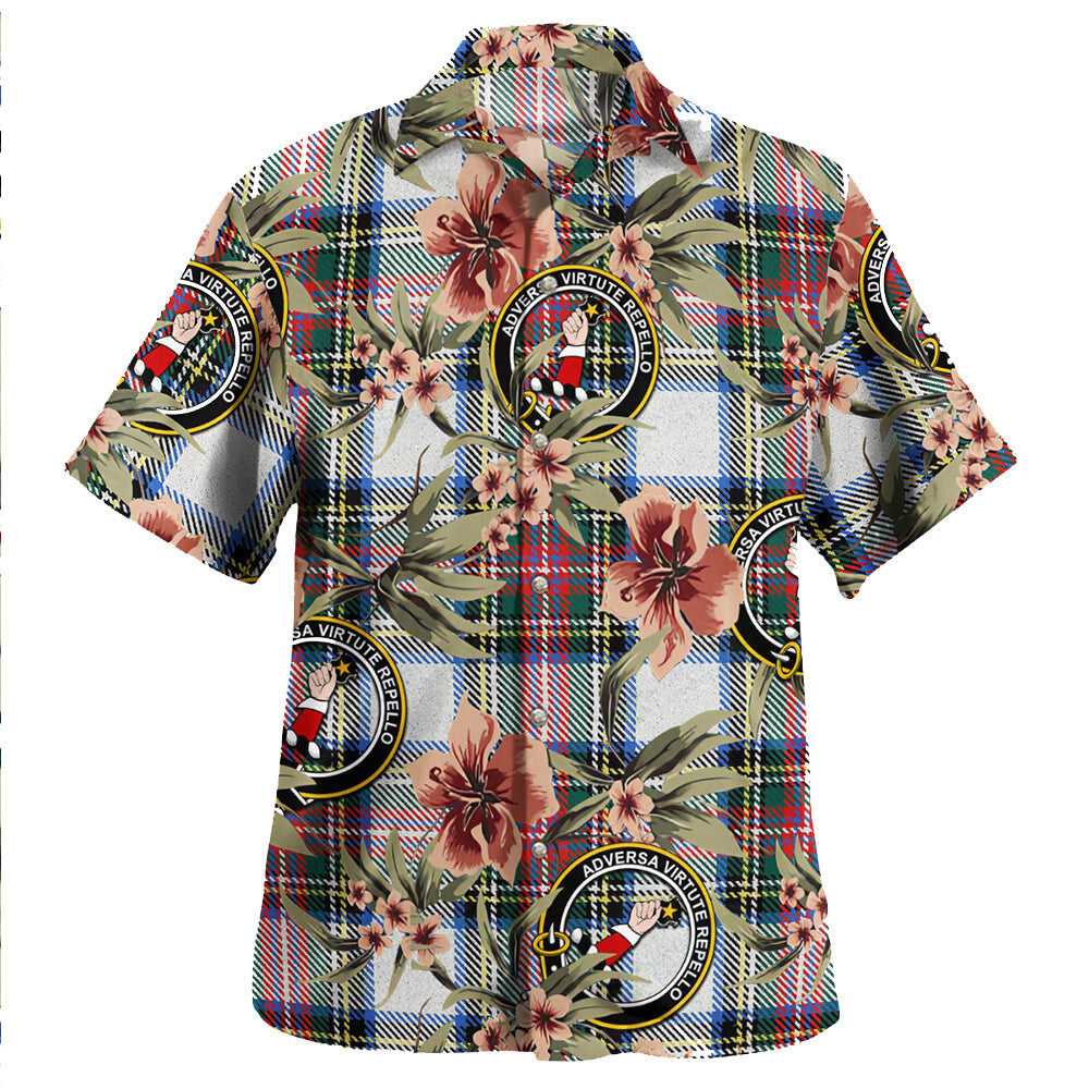 Clan Dennistoun Tartan Crest Badge Aloha Hawaiian Shirt Tropical Old Style PV33 Dennistoun Tartan Tartan Today   