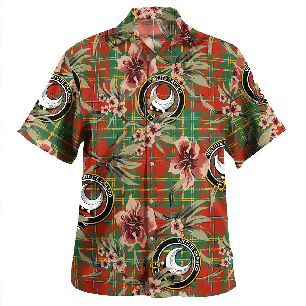 Clan Leask Ancient Tartan Crest Badge Aloha Hawaiian Shirt Tropical Old Style HN13 Leask Ancient Tartan Tartan Today   