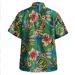 Clan Johnstone (Johnson) Ancient Tartan Crest Badge Aloha Hawaiian Shirt Tropical Old Style GV69 Johnstone (Johnson) Ancient Tartan Tartan Today   