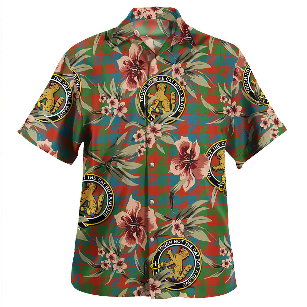 Clan MacGowan (Gow) Ancient Tartan Crest Badge Aloha Hawaiian Shirt Tropical Old Style UK17 MacGowan (Gow) Ancient Tartan Tartan Today   