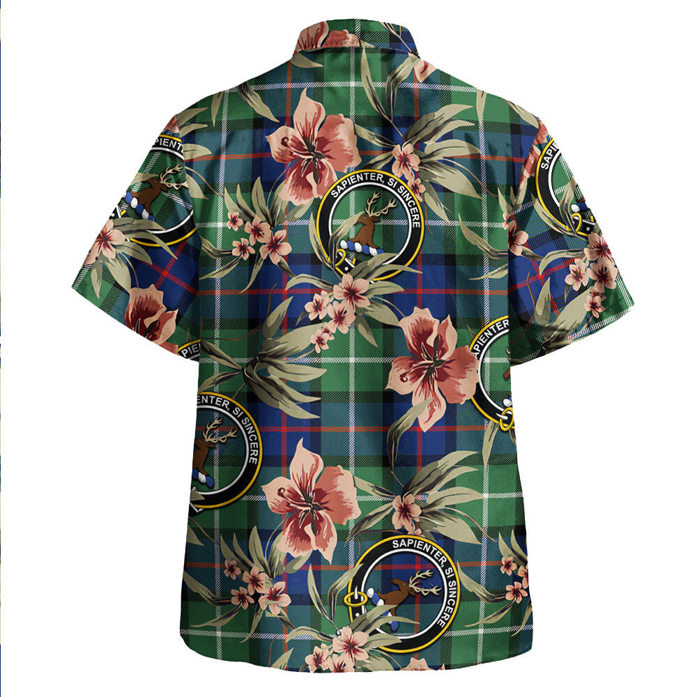 Clan Davidson of Tulloch Modern Tartan Crest Badge Aloha Hawaiian Shirt Tropical Old Style SI29 Davidson of Tulloch Modern Tartan Tartan Today   