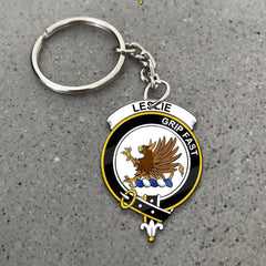 Clan Leslie Tartan Crest Keychain GU80 Clan Leslie Tartan Today   