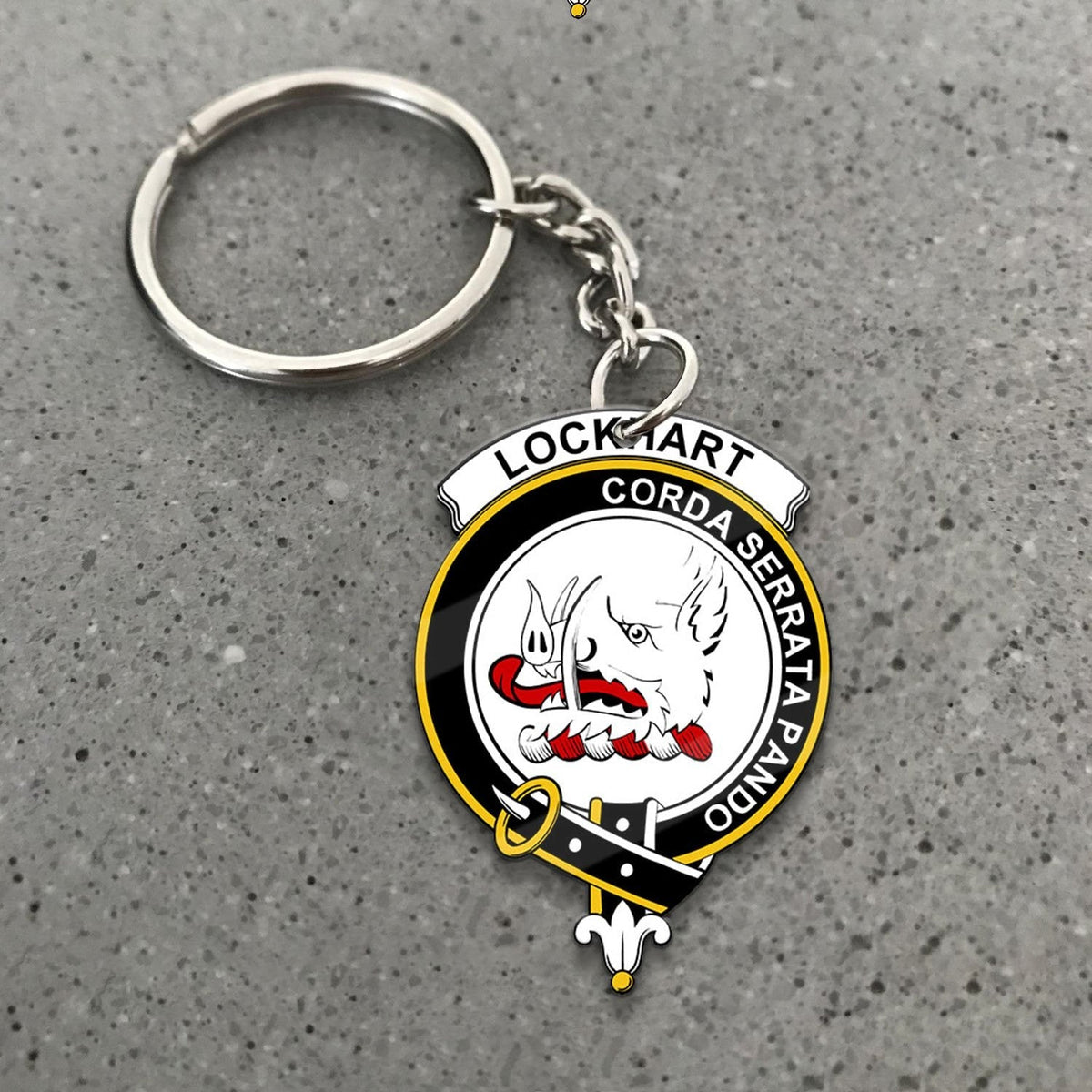 Clan Lockhart Tartan Crest Keychain IB43 Clan Lockhart Tartan Today   