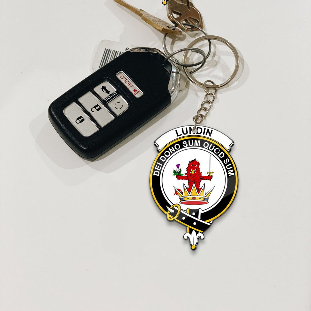 Clan Lundin Tartan Crest Keychain WS93 Clan Lundin Tartan Today   