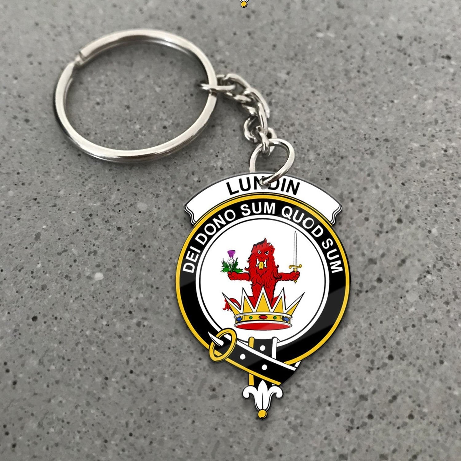 Clan Lundin Tartan Crest Keychain WS93 Clan Lundin Tartan Today   