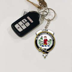 Clan Lyon Tartan Crest Keychain HE56 Clan Hall Tartan Today   