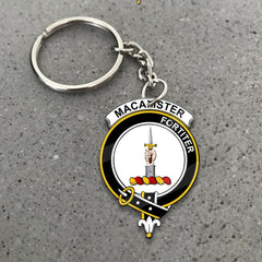 Clan MacAlister Tartan Crest Keychain XV26 Clan MacAlister Tartan Today   