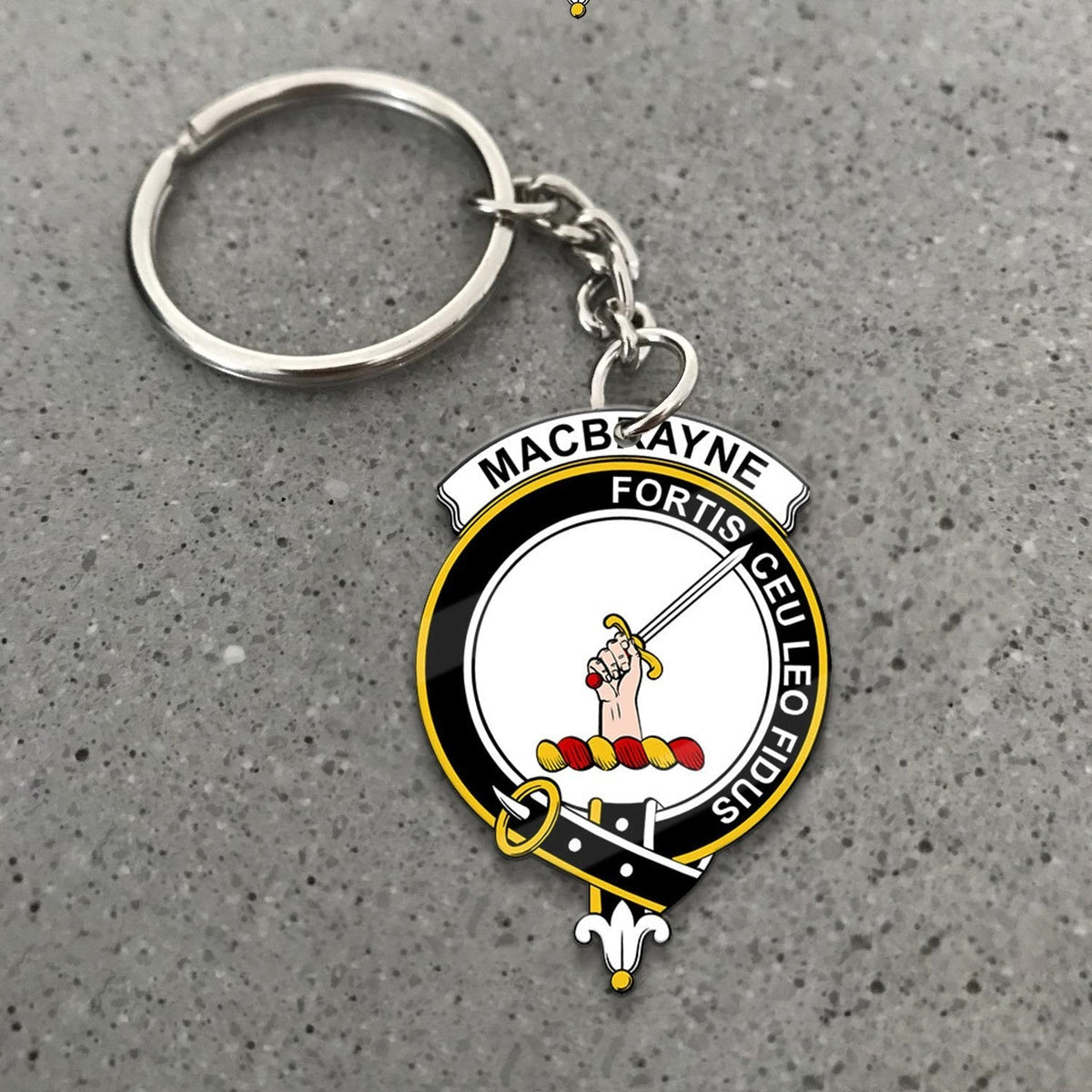 Clan MacBrayne Tartan Crest Keychain DH99 Clan Hall Tartan Today   