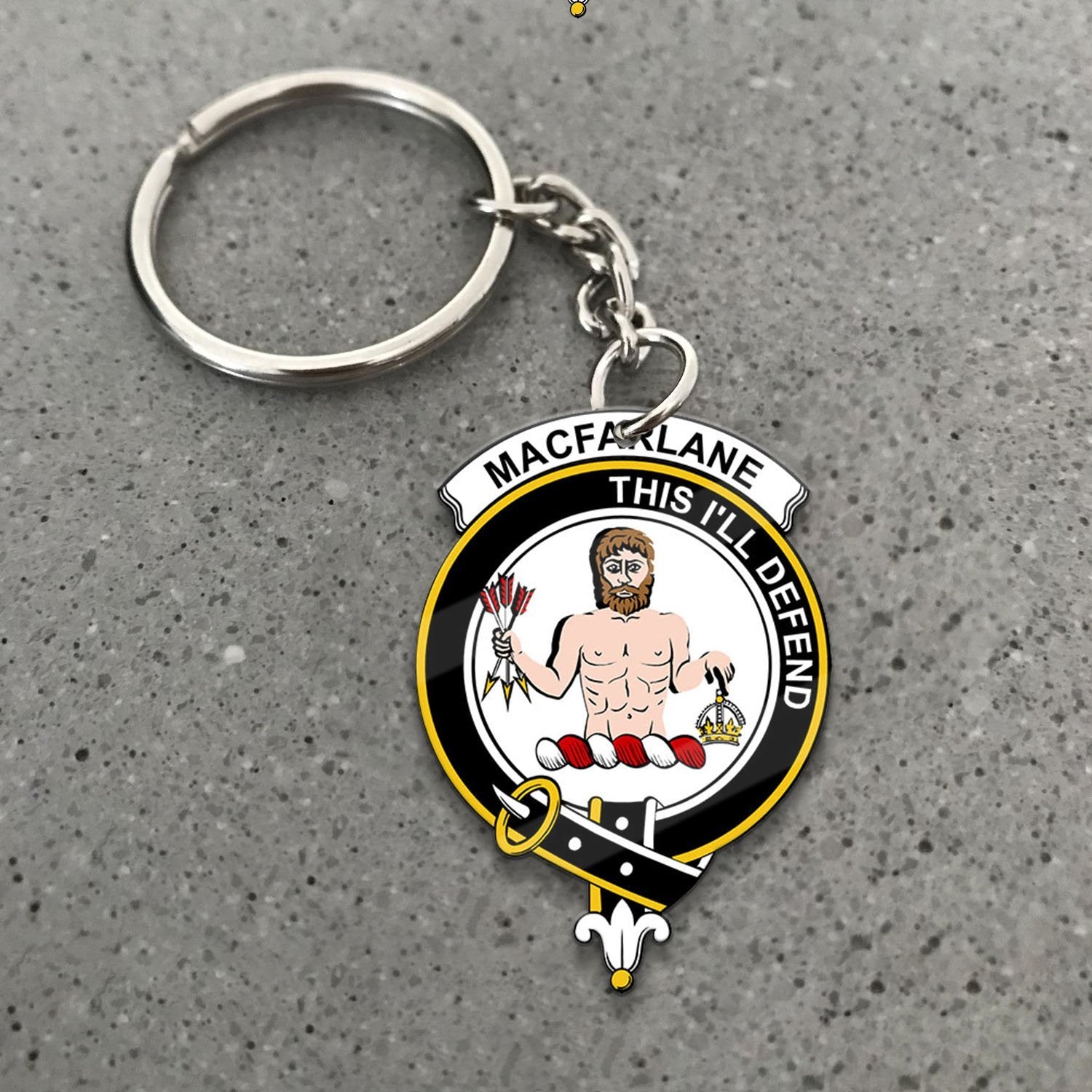 Clan MacFarlane Tartan Crest Keychain JV71 Clan MacFarlane Tartan Today   