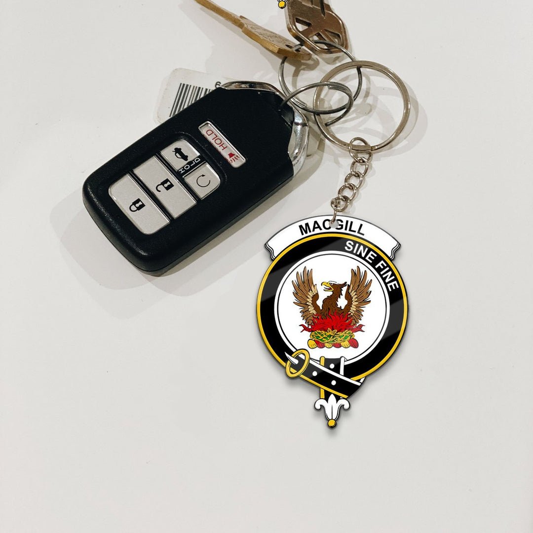 Clan MacGill (Makgill) Tartan Crest Keychain IF41 Clan MacGill Tartan Today   