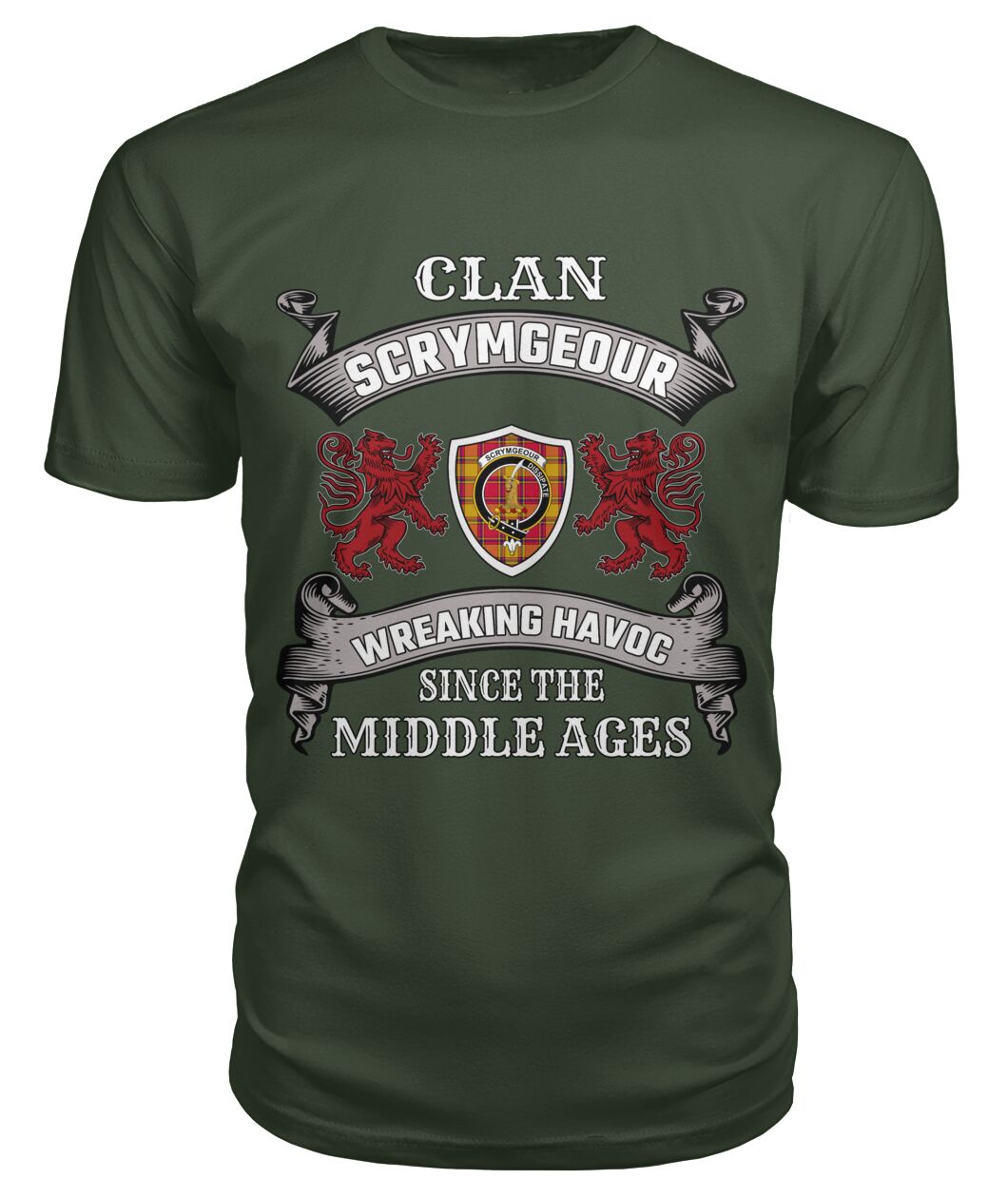 Clan Scrymgeour Family Tartan 2D T-shirt FY84 Scrymgeour Tartan Clan Tartan T-Shirt City Green S Scrymgeour Tartan Clan