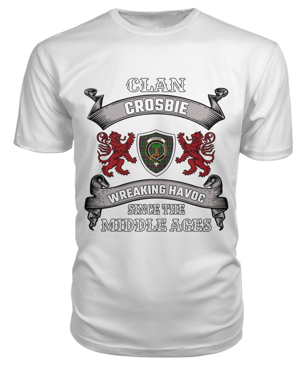 Clan Crosbie Family Tartan 2D T-shirt OE31 Crosbie Tartan Clan Tartan T-Shirt White S Crosbie Tartan Clan