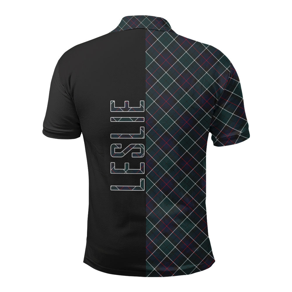 Clan Leslie Hunting Modern Tartan Polo Shirt Half of Me - Cross Style NP42 Leslie Hunting Modern Tartan Tartan Polo   