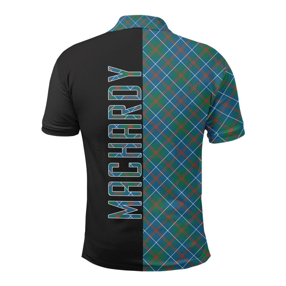 Clan MacHardy Ancient Tartan Polo Shirt Half of Me - Cross Style QR57 MacHardy Ancient Tartan Tartan Polo   