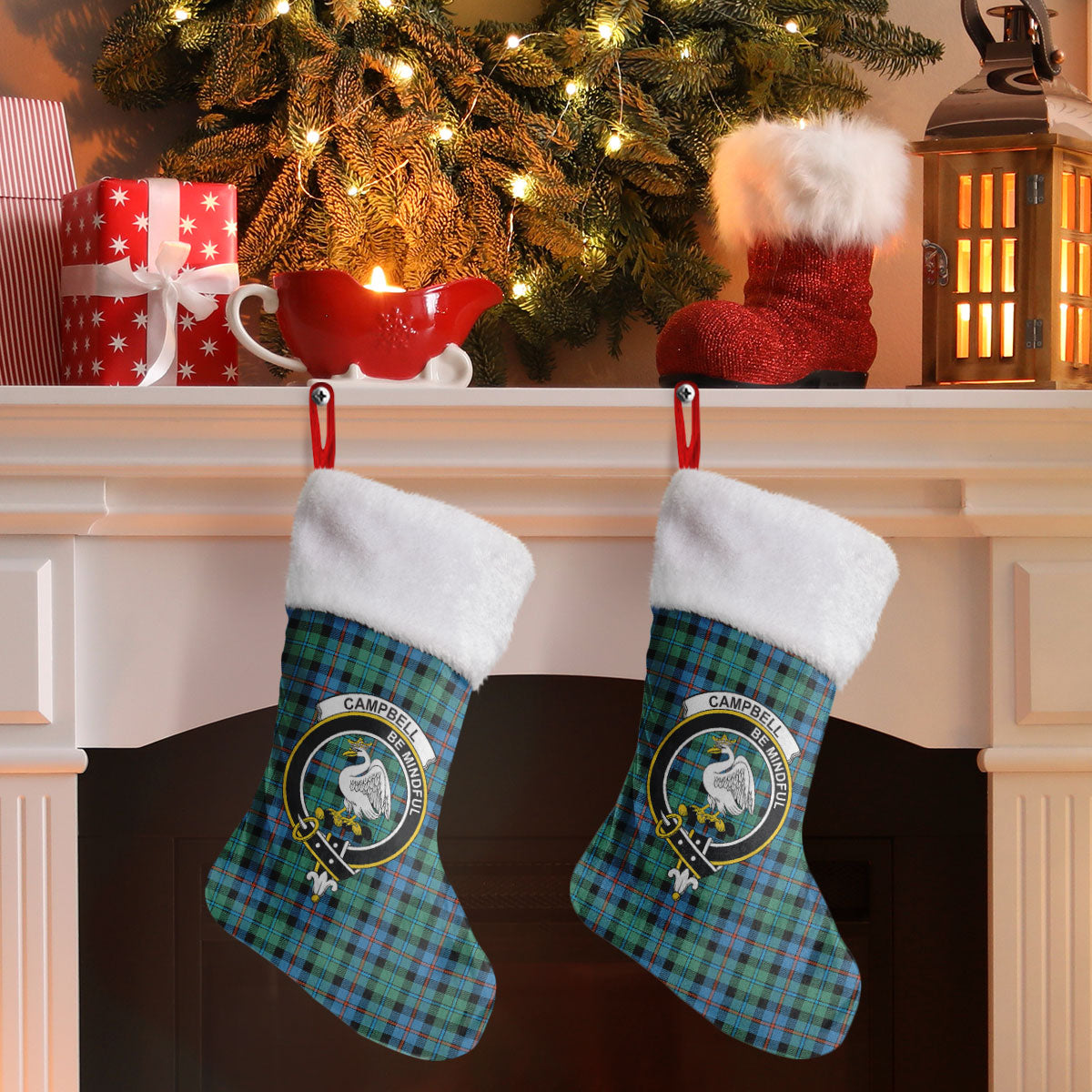 Clan Campbell of Cawdor Ancient Tartan Crest Christmas Stocking OO31 Campbell of Cawdor Ancient Tartan Tartan Stocking   