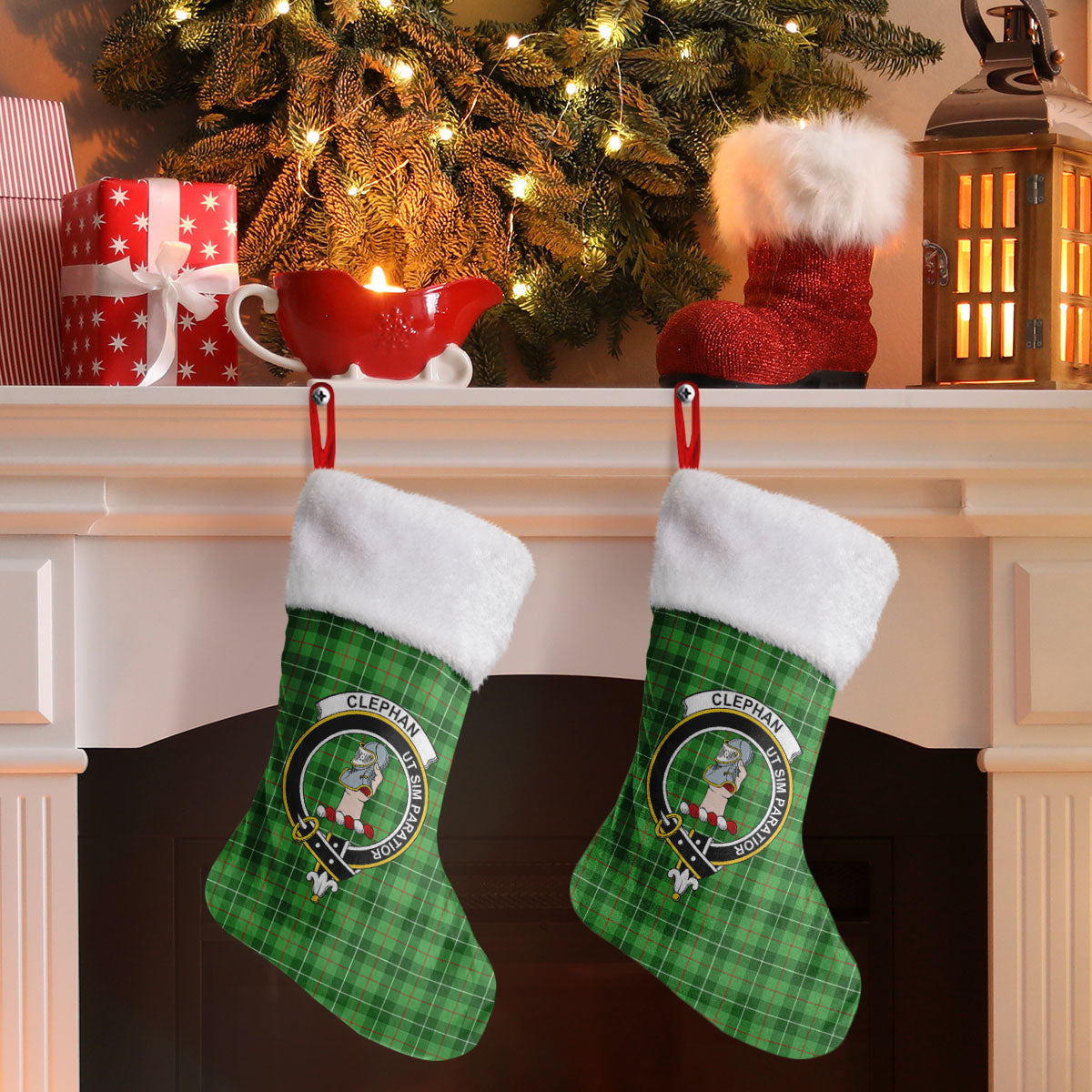 Clan Clephan (or Clephane) Tartan Crest Christmas Stocking WW88 Clephan (or Clephane) Tartan Tartan Stocking   