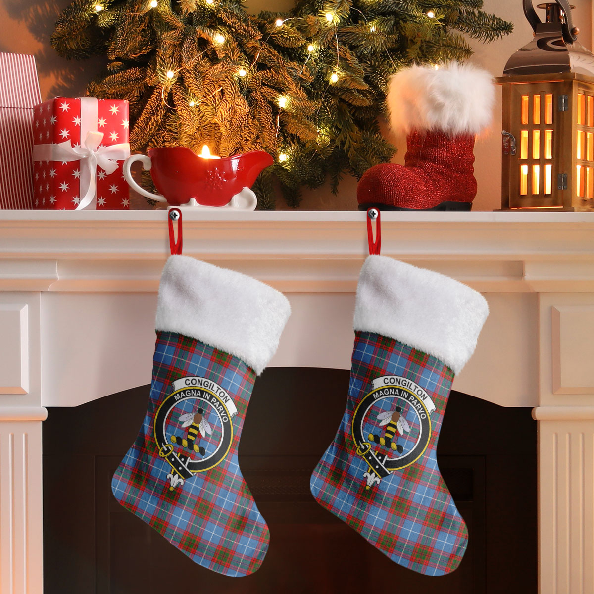 Clan Congilton Tartan Crest Christmas Stocking CE24 Congilton Tartan Tartan Stocking   