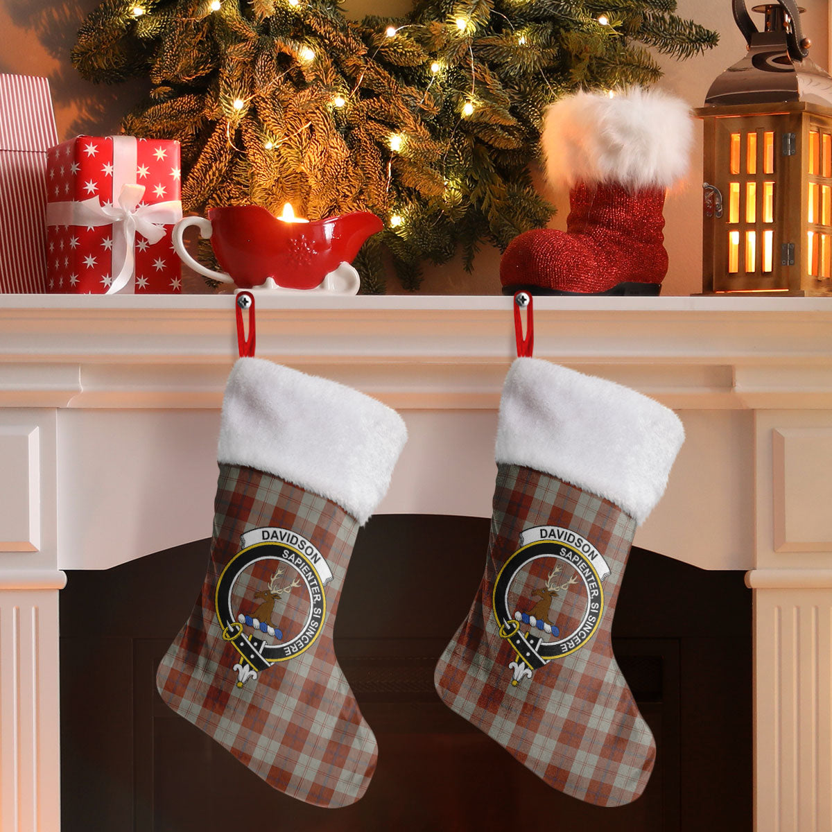 Clan Davidson Dress Dancers Tartan Crest Christmas Stocking BK73 Davidson Dress Dancers Tartan Tartan Stocking   