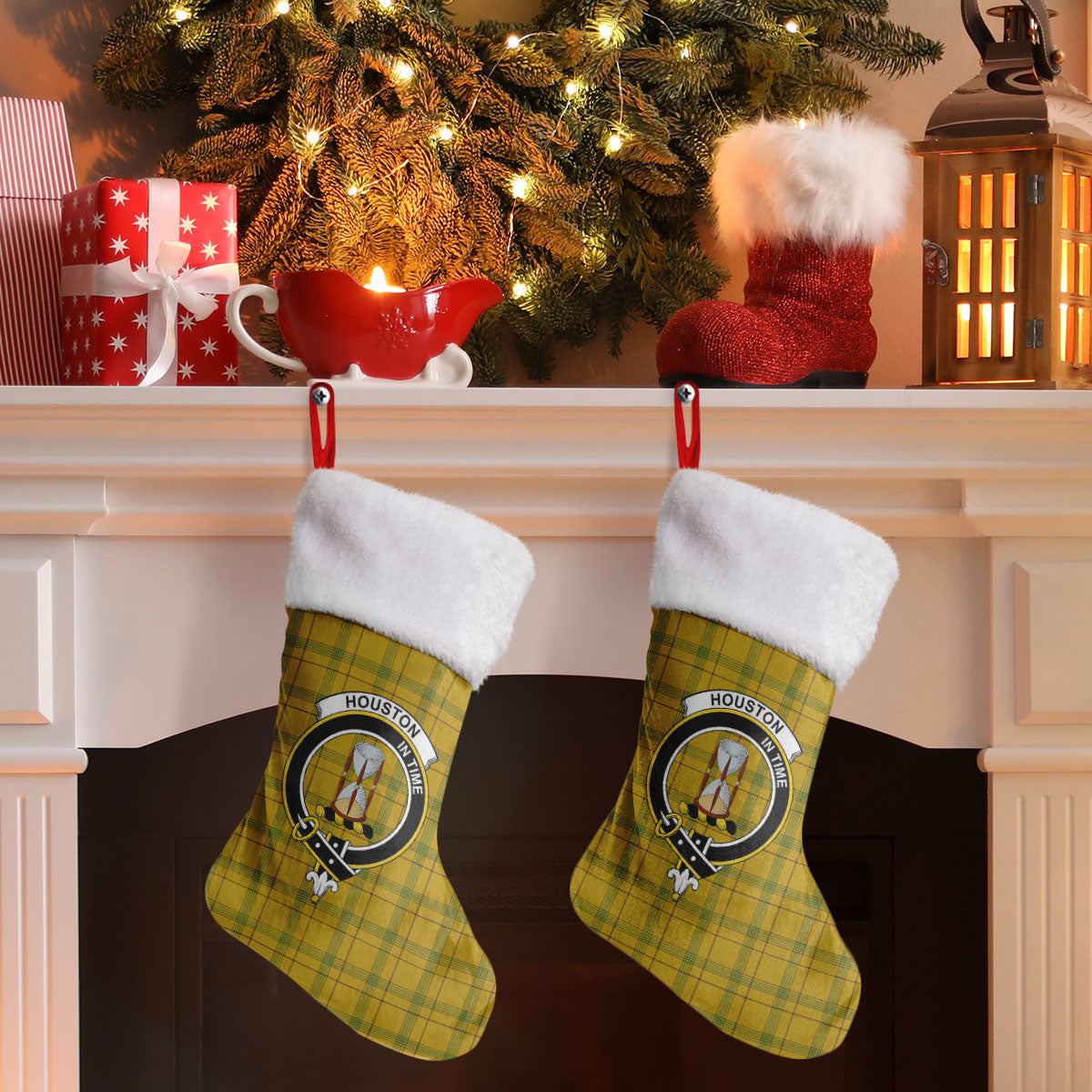 Clan Houston Tartan Crest Christmas Stocking BJ36 Houston Tartan Tartan Stocking   