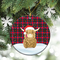 Clan Carrick District Tartan Christmas Ceramic Ornament Highland Cows Style JZ23 Carrick District Tartan Tartan Ornament   