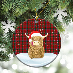 Clan Dalzell Tartan Christmas Ceramic Ornament Highland Cows Style XR77 Dalzell Tartan Tartan Ornament   