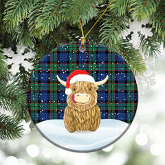 Clan Fletcher Ancient Tartan Christmas Ceramic Ornament Highland Cows Style KA58 Fletcher Ancient Tartan Tartan Ornament   