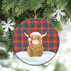 Clan Hamilton Ancient Tartan Christmas Ceramic Ornament Highland Cows Style GN11 Hamilton Ancient Tartan Tartan Ornament   