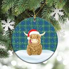 Clan Hamilton Hunting Ancient Tartan Christmas Ceramic Ornament Highland Cows Style KB64 Hamilton Hunting Ancient Tartan Tartan Ornament   