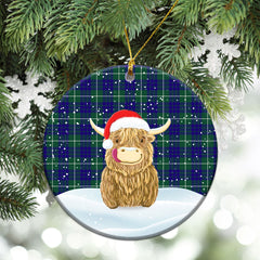 Clan Hamilton Hunting Modern Tartan Christmas Ceramic Ornament Highland Cows Style ME66 Hamilton Hunting Modern Tartan Tartan Ornament   