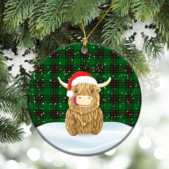 Clan Lundin Tartan Christmas Ceramic Ornament Highland Cows Style QN25 Lundin Tartan Tartan Ornament   