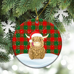 Clan Moncreiffe (or Moncreiff) Tartan Christmas Ceramic Ornament Highland Cows Style BY60 Moncreiffe (or Moncreiff) Tartan Tartan Ornament   