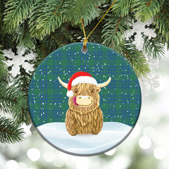 Clan Montgomery Ancient Tartan Christmas Ceramic Ornament Highland Cows Style YV16 Montgomery Ancient Tartan Tartan Ornament   