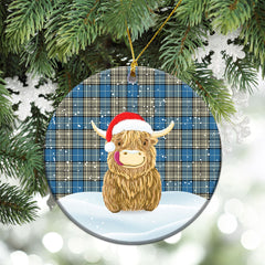 Clan Napier Ancient Tartan Christmas Ceramic Ornament Highland Cows Style LZ35 Napier Ancient Tartan Tartan Ornament   