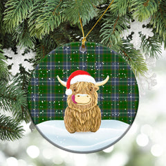 Clan Pringle Tartan Christmas Ceramic Ornament Highland Cows Style AH83 Pringle Tartan Tartan Ornament   