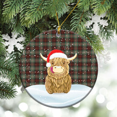 Clan Scott Brown Ancient Tartan Christmas Ceramic Ornament Highland Cows Style LP32 Clan Scott (Scott Tartan) Tartan Ornament   