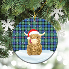 Clan Sutherland Old Ancient Tartan Christmas Ceramic Ornament Highland Cows Style JA87 Sutherland Old Ancient Tartan Tartan Ornament   