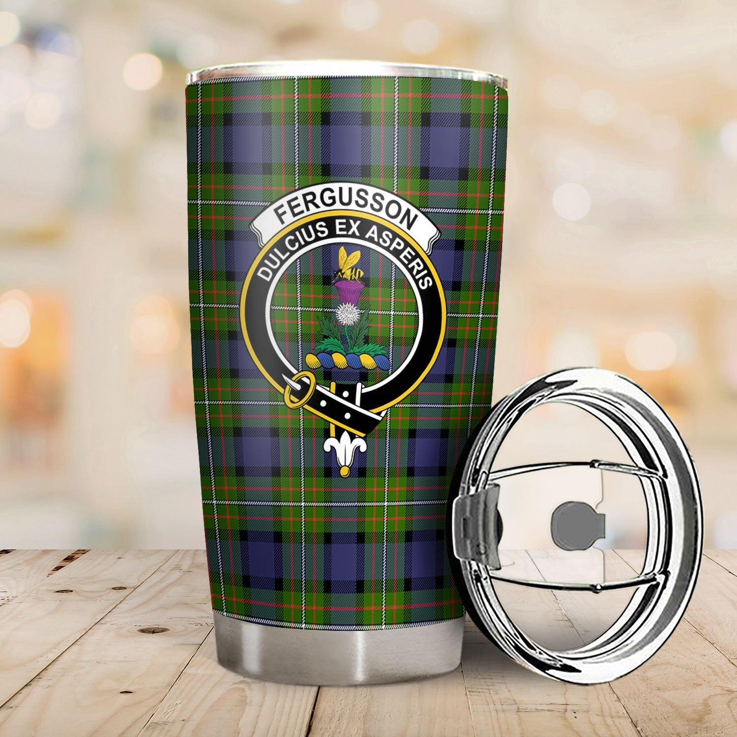 Clan Fergusson Modern Tartan Crest Tumbler PD88 Clan Fergusson Tartan Today   