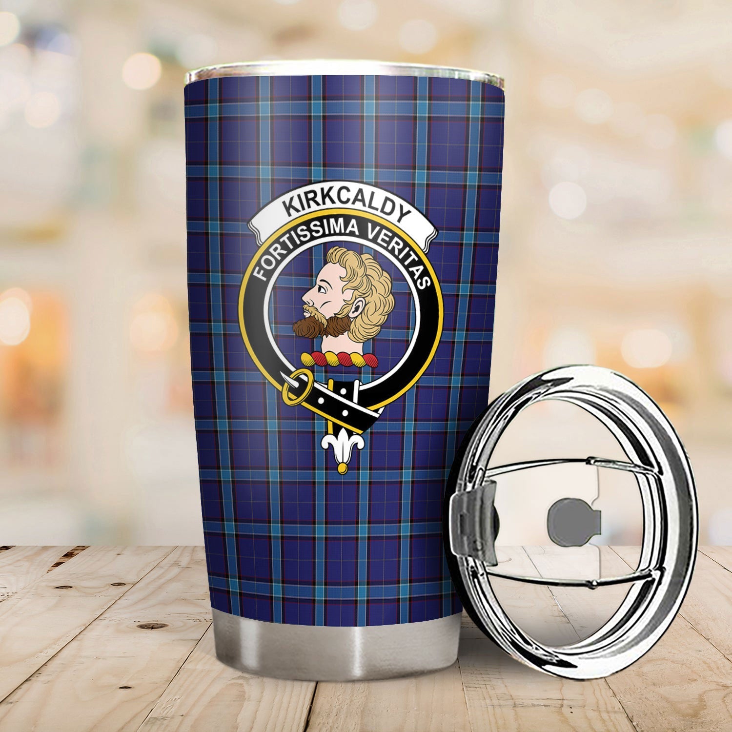 Clan Kirkcaldy Tartan Crest Tumbler CC11 Clan Kirk Tartan Today   