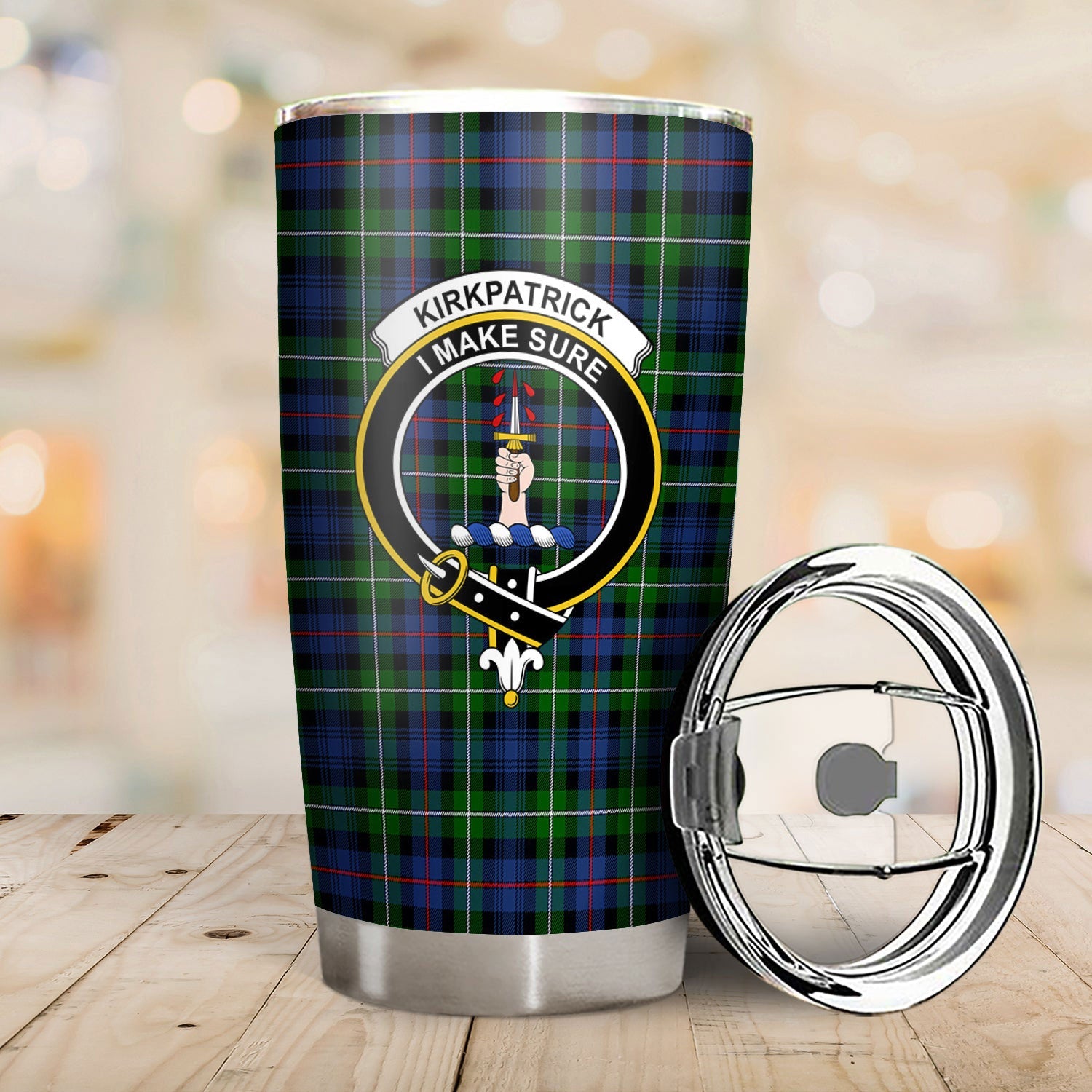 Clan Kirkpatrick Tartan Crest Tumbler CB70 Clan Kirk Tartan Today   