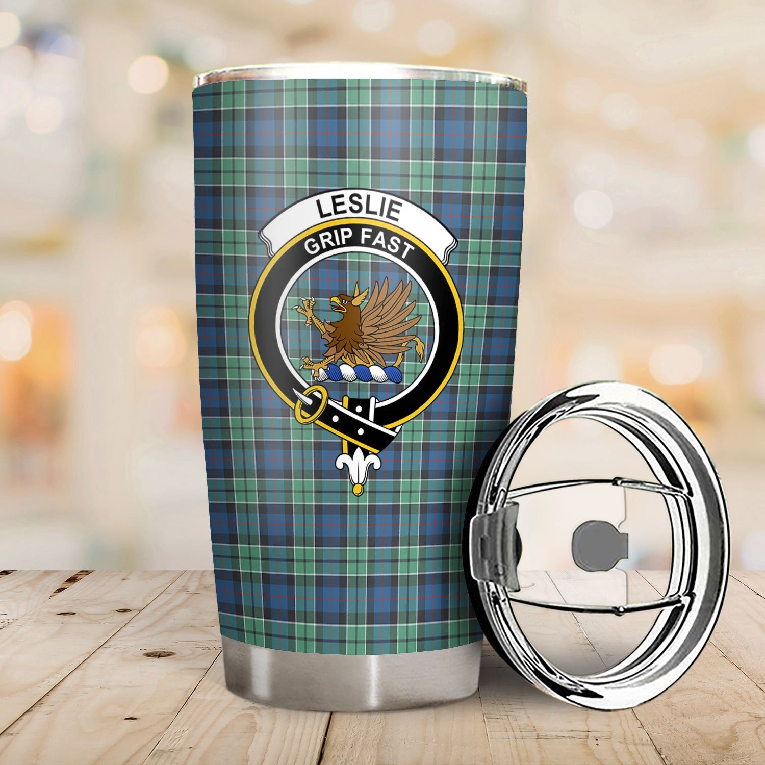 Clan Leslie Hunting Ancient Tartan Crest Tumbler BK32 Clan Leslie Tartan Today   