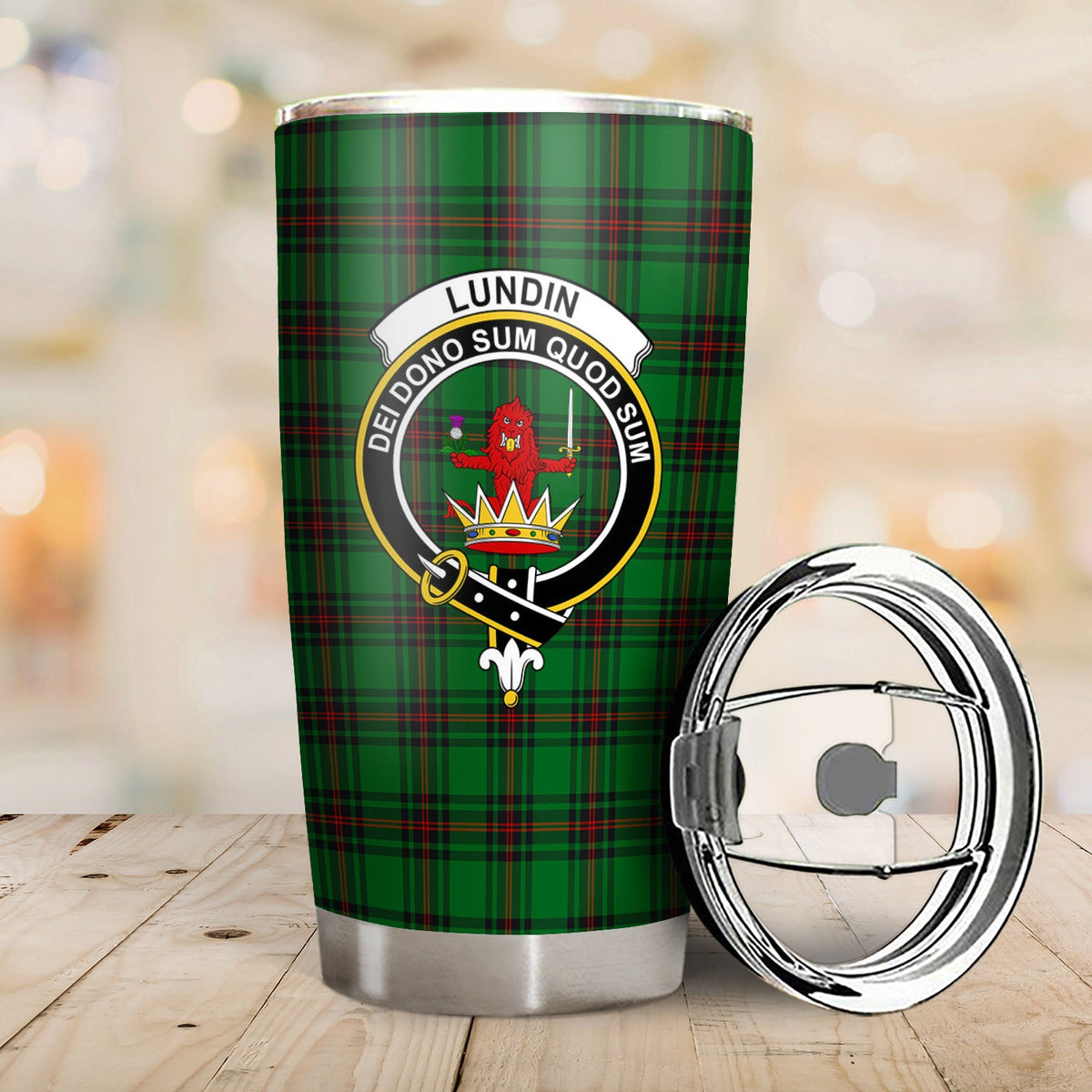 Clan Lundin Tartan Crest Tumbler XG35 Clan Lundin Tartan Today   