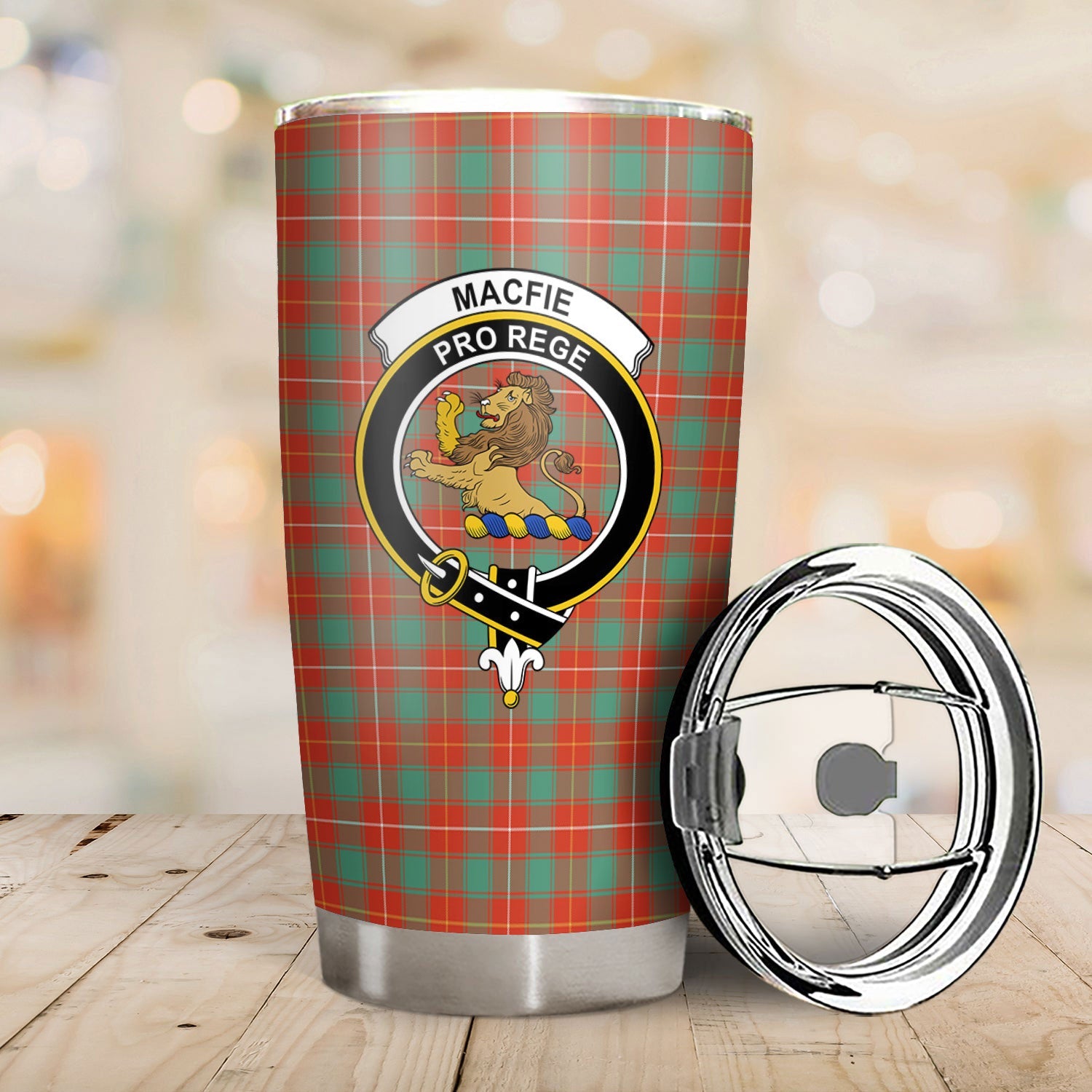 Clan MacFie Ancient Tartan Crest Tumbler NH88 Clan MacPhee_MacFie Tartan Today   