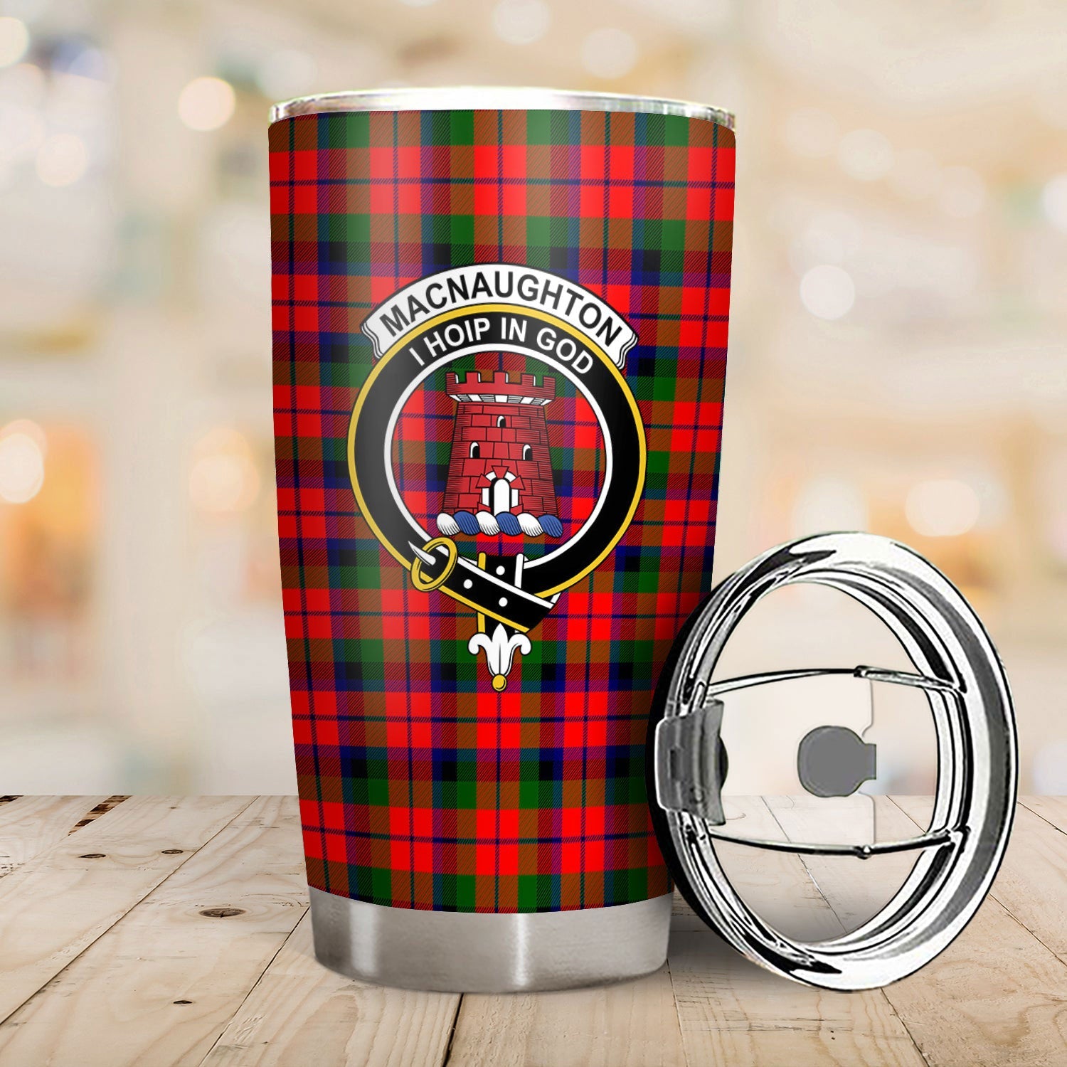 Clan MacNaughton Modern Tartan Crest Tumbler EQ12 Clan MacNaughton Tartan Today   