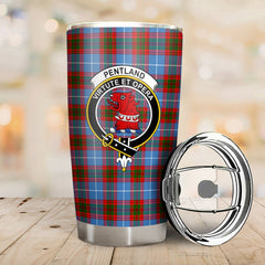 Clan Pentland Tartan Crest Tumbler CY16 Clan Pentland Tartan Today   