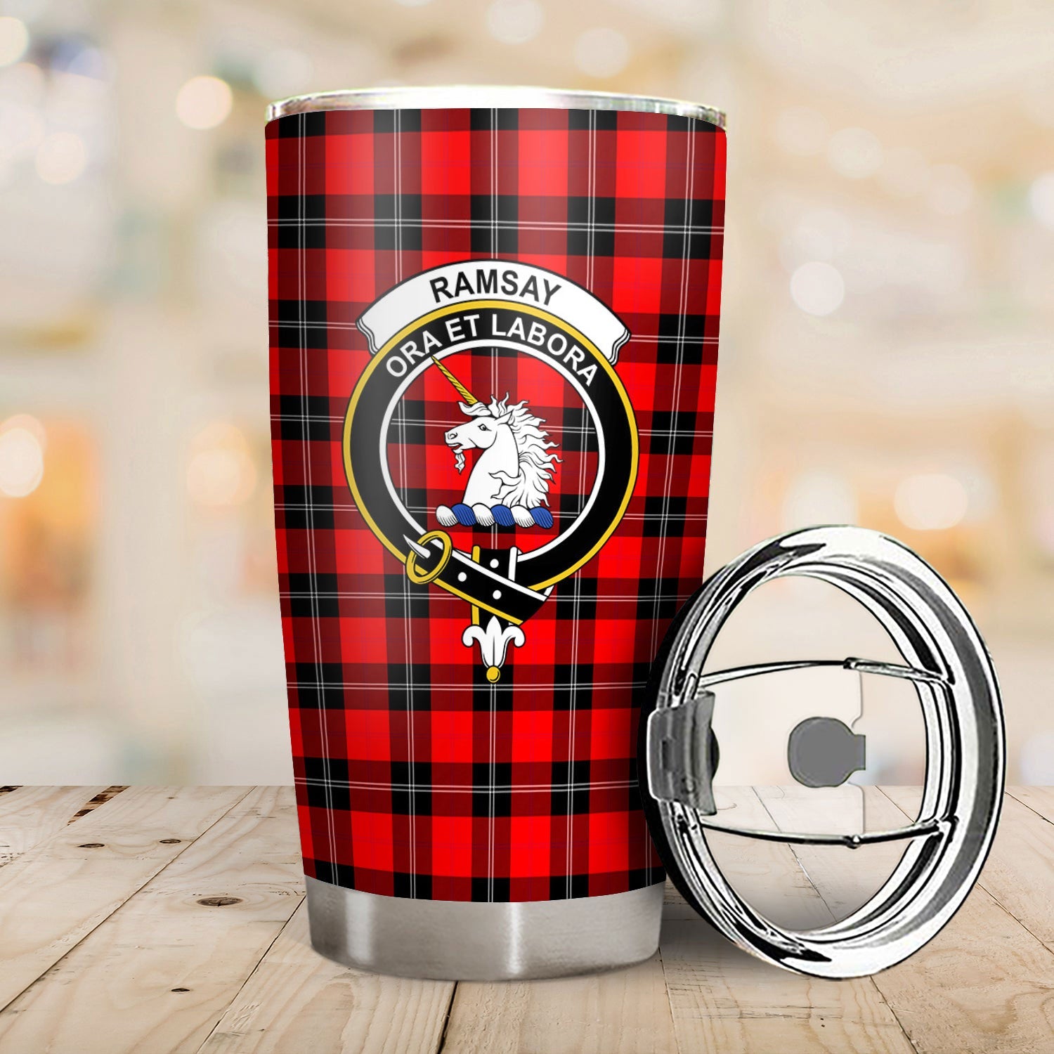 Clan Ramsay Modern Tartan Crest Tumbler NY79 Clan Ramsay Tartan Today   