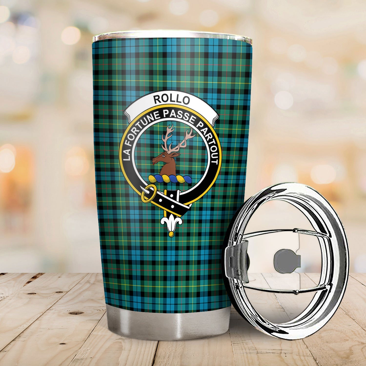 Clan Rollo Ancient Tartan Crest Tumbler TH68 Clan Rollo Tartan Today   