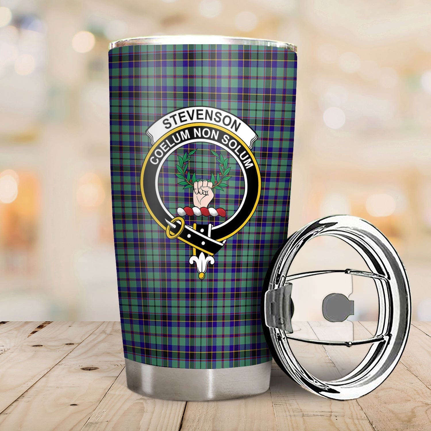 Clan Stevenson Tartan Crest Tumbler HQ81 Clan Stevenson Tartan Today   